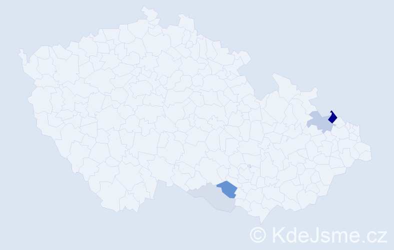 Příjmení: 'Killnar', počet výskytů 10 v celé ČR