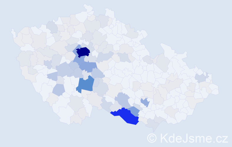 Příjmení: 'Balík', počet výskytů 628 v celé ČR