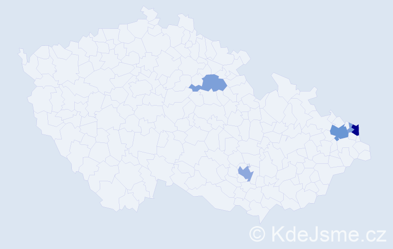 Příjmení: 'Mirová', počet výskytů 23 v celé ČR