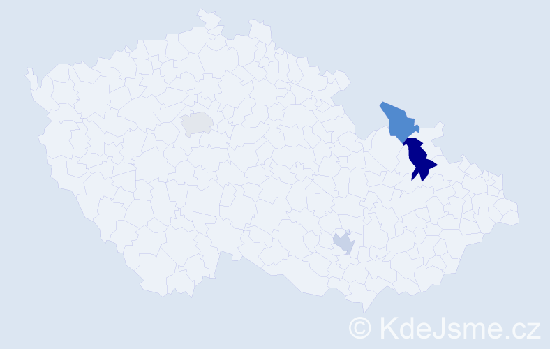 Příjmení: 'Kovačevitá', počet výskytů 5 v celé ČR