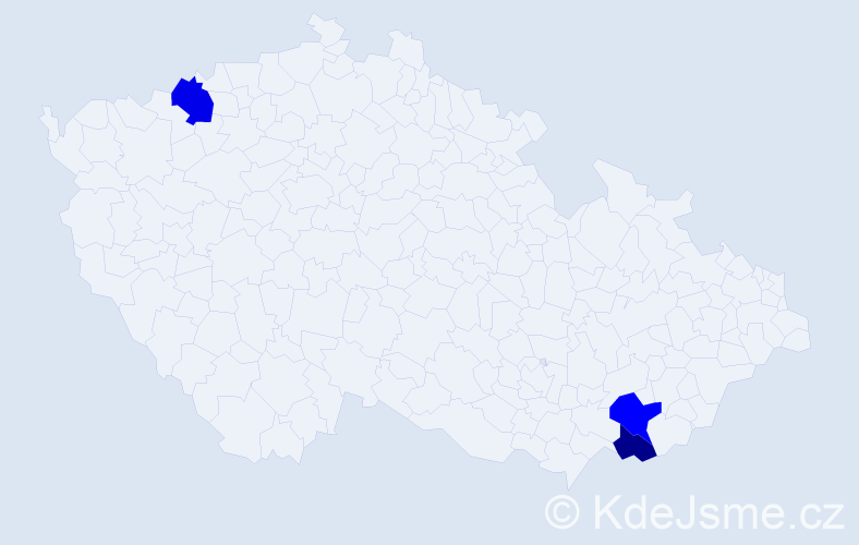 Příjmení: 'Kujíčková', počet výskytů 15 v celé ČR