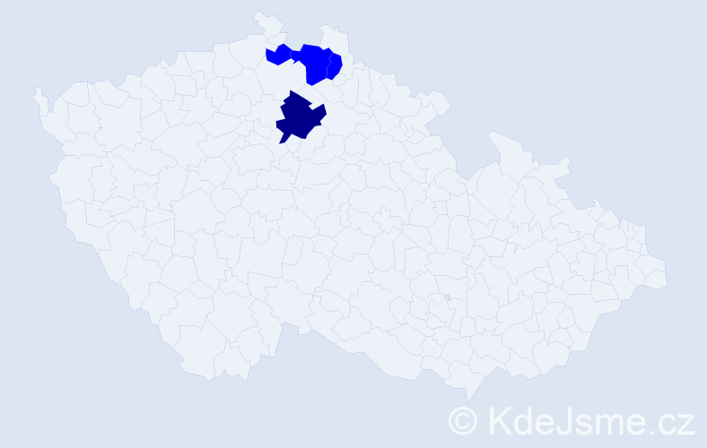 Příjmení: 'Kutloch', počet výskytů 5 v celé ČR