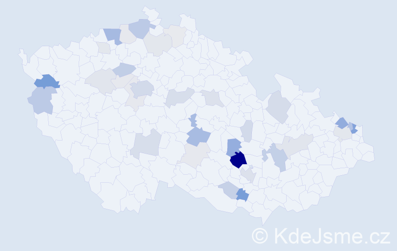 Příjmení: 'Babičková', počet výskytů 108 v celé ČR