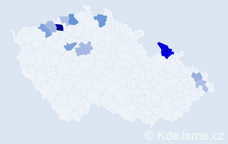 Příjmení: 'Rydvan', počet výskytů 34 v celé ČR