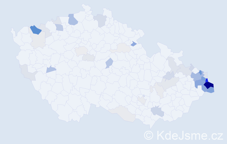 Příjmení: 'Cichá', počet výskytů 176 v celé ČR