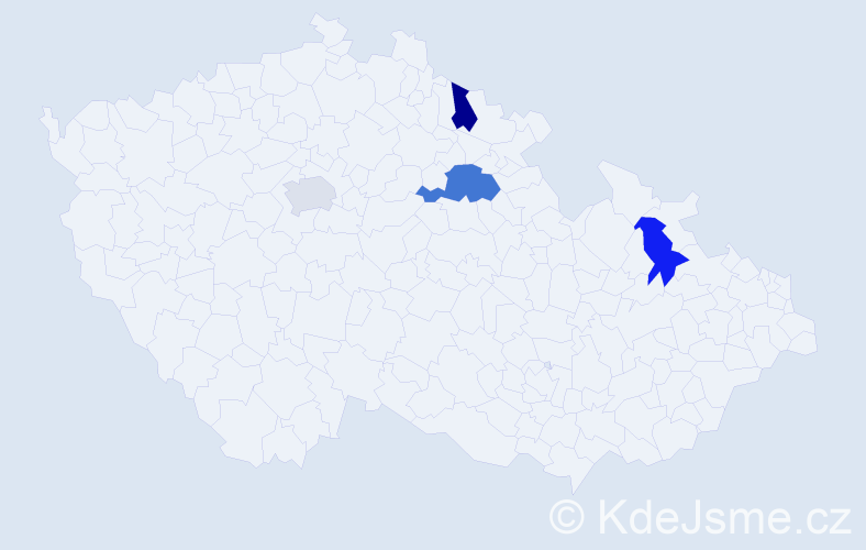 Příjmení: 'Sklárová', počet výskytů 5 v celé ČR
