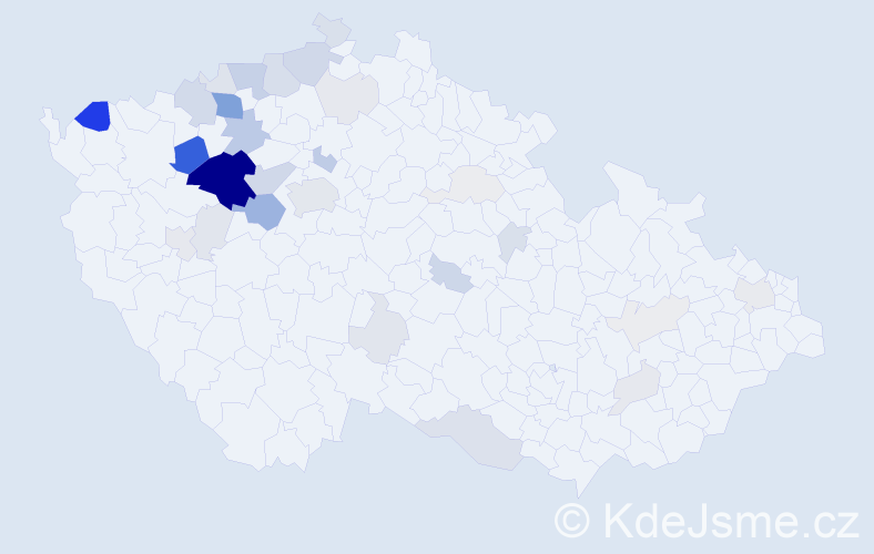 Příjmení: 'Zaspal', počet výskytů 116 v celé ČR