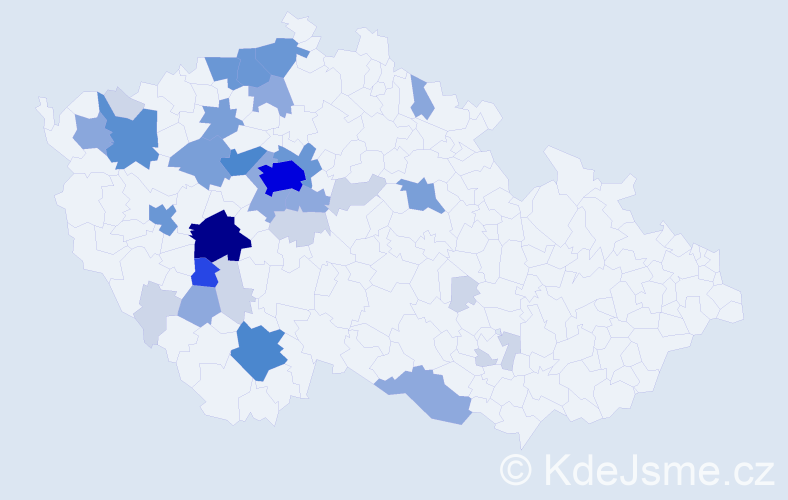 Příjmení: 'Choura', počet výskytů 115 v celé ČR