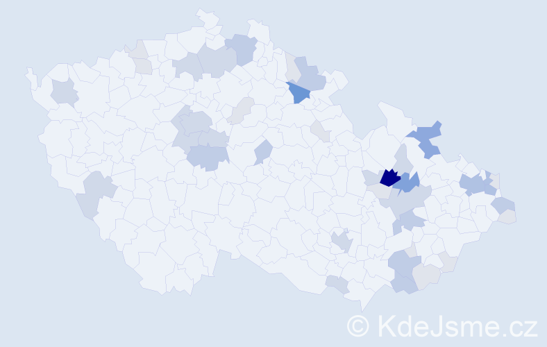 Příjmení: 'Kučeráková', počet výskytů 127 v celé ČR