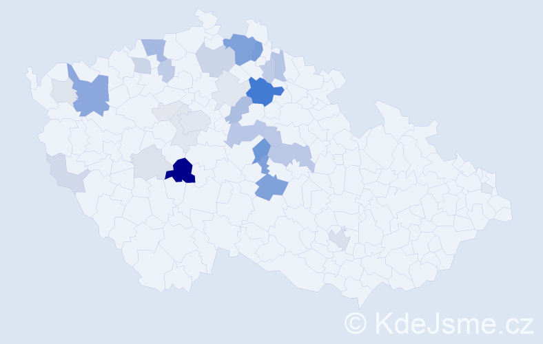 Příjmení: 'Voháňková', počet výskytů 87 v celé ČR