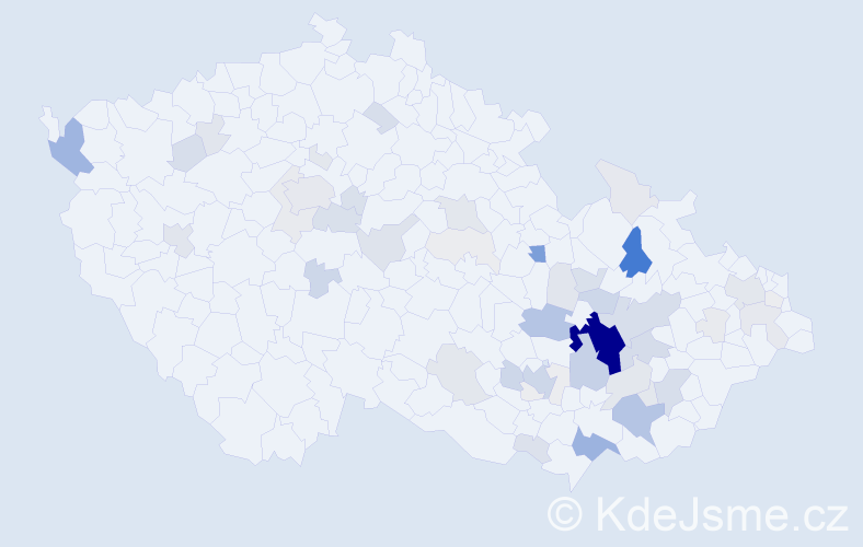 Příjmení: 'Cetkovská', počet výskytů 254 v celé ČR