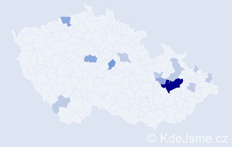 Příjmení: 'Bojkovská', počet výskytů 28 v celé ČR