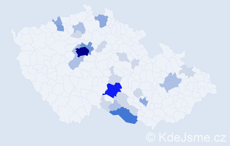 Příjmení: 'Apeltauerová', počet výskytů 74 v celé ČR