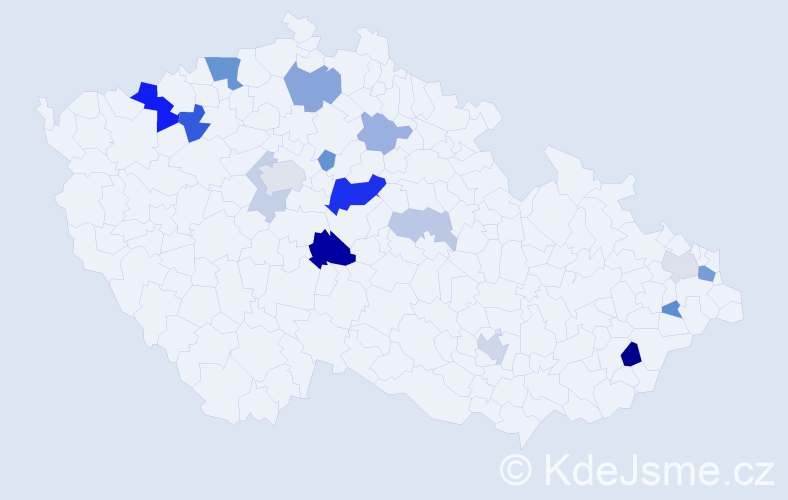 Příjmení: 'Budjač', počet výskytů 37 v celé ČR