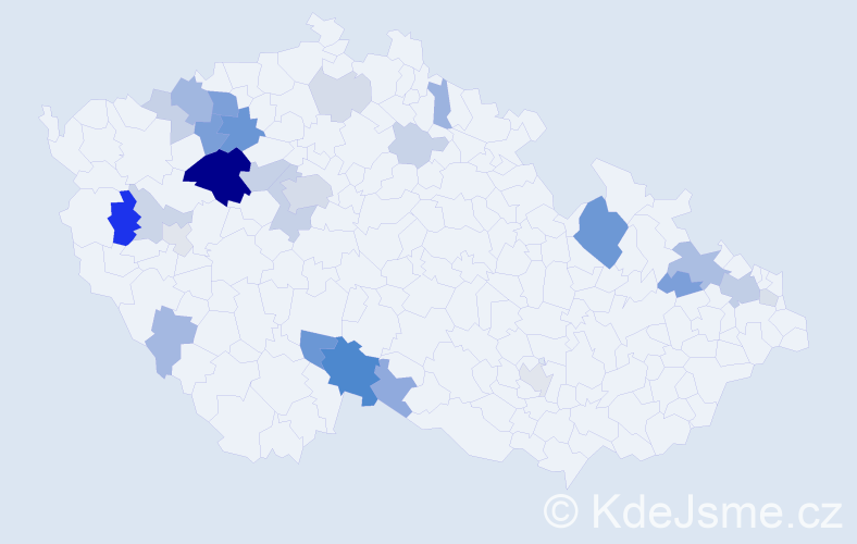 Příjmení: 'Kinšt', počet výskytů 79 v celé ČR