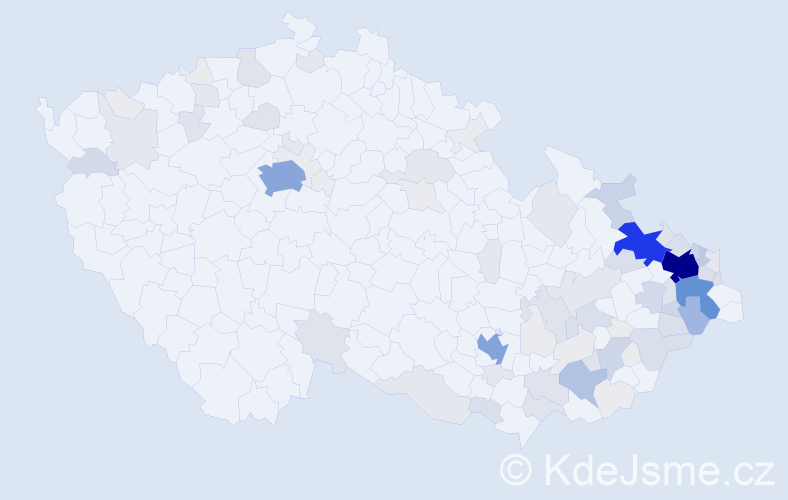 Příjmení: 'Fajkus', počet výskytů 383 v celé ČR