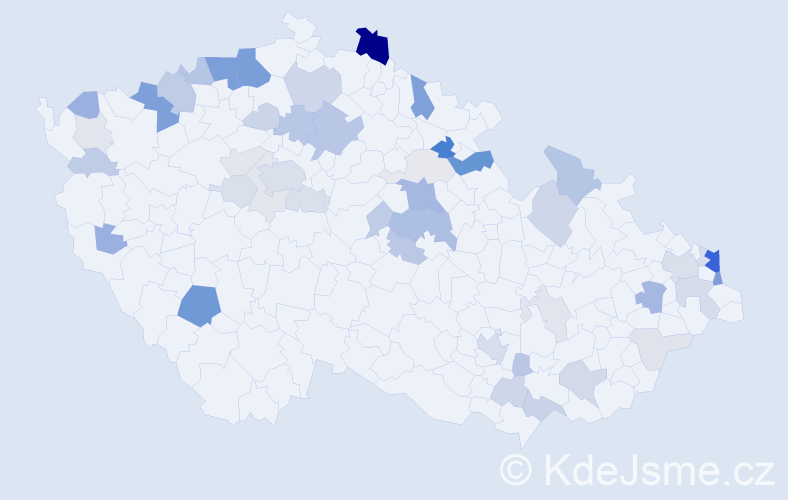 Příjmení: 'Dávidová', počet výskytů 145 v celé ČR