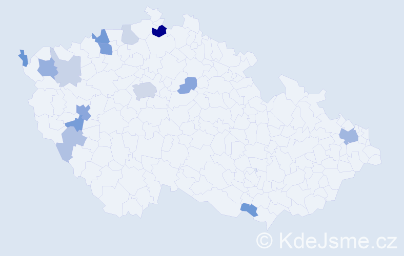 Příjmení: 'Kunca', počet výskytů 34 v celé ČR