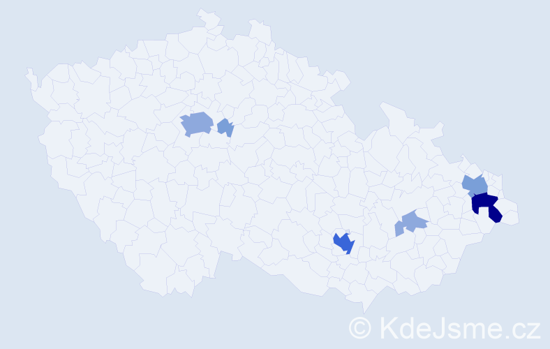 Příjmení: 'Morisáková', počet výskytů 17 v celé ČR