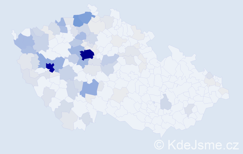 Příjmení: 'Plzák', počet výskytů 463 v celé ČR