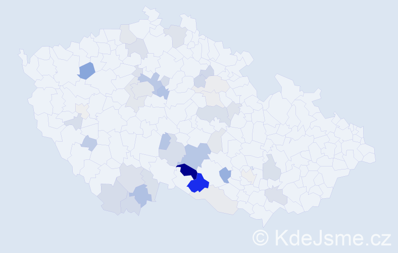 Příjmení: 'Busta', počet výskytů 104 v celé ČR