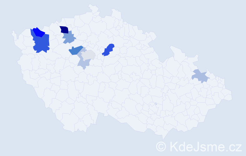 Příjmení: 'Zuvač', počet výskytů 23 v celé ČR