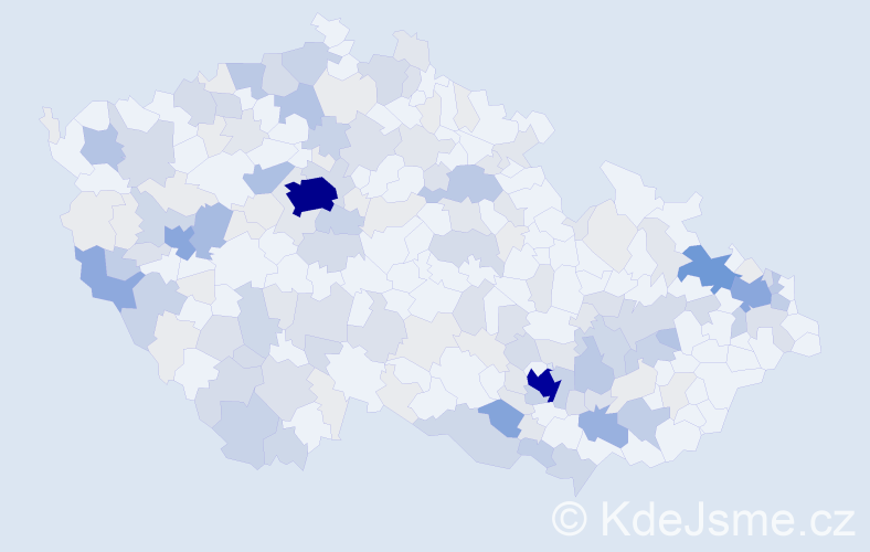 Příjmení: 'Kellner', počet výskytů 595 v celé ČR