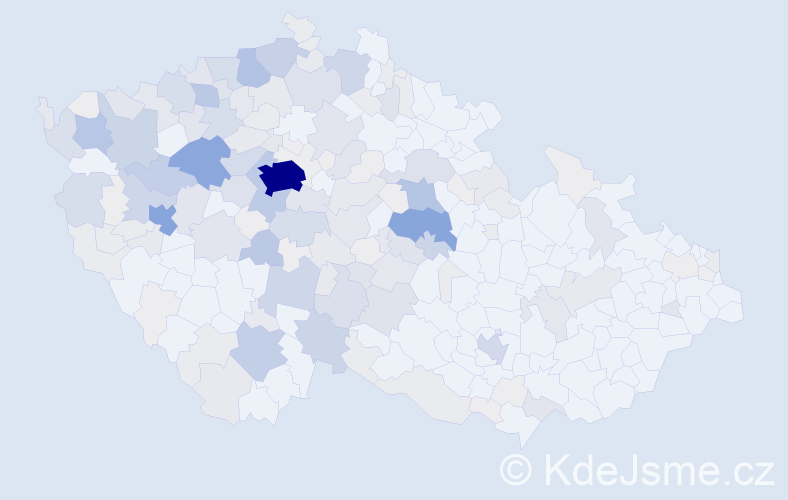 Příjmení: 'Vodrážka', počet výskytů 831 v celé ČR