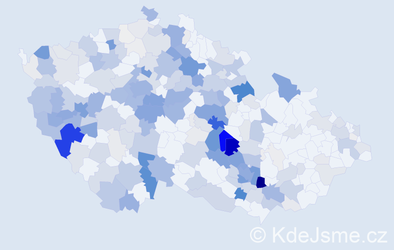 Příjmení: 'Paleček', počet výskytů 966 v celé ČR