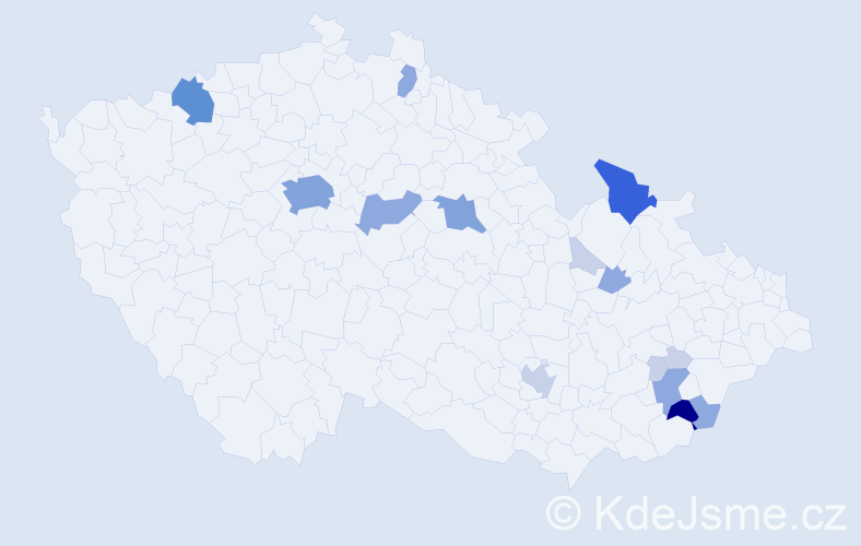 Příjmení: 'Latináková', počet výskytů 44 v celé ČR