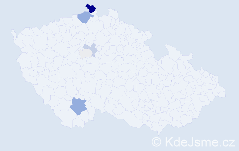 Příjmení: 'Kaitman', počet výskytů 12 v celé ČR