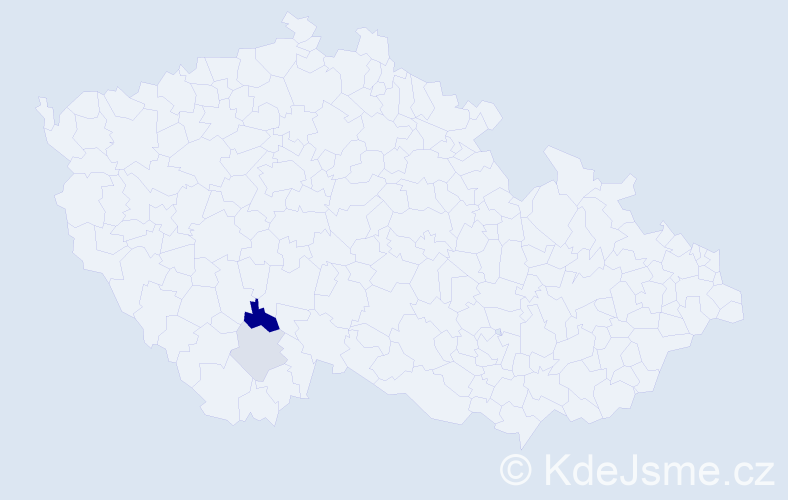 Příjmení: 'Veisheiplová', počet výskytů 8 v celé ČR