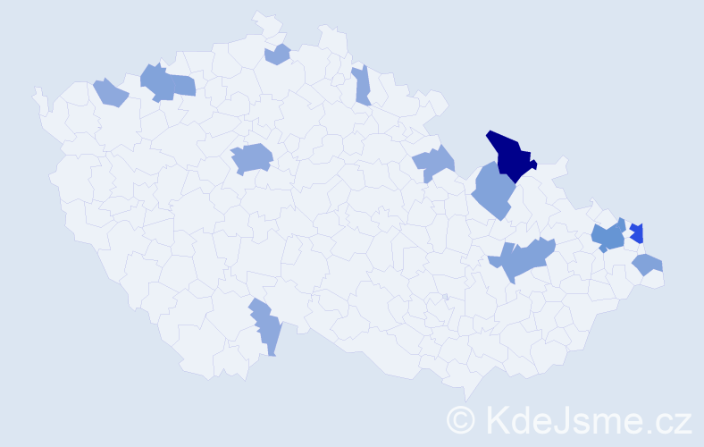 Příjmení: 'Sala', počet výskytů 35 v celé ČR