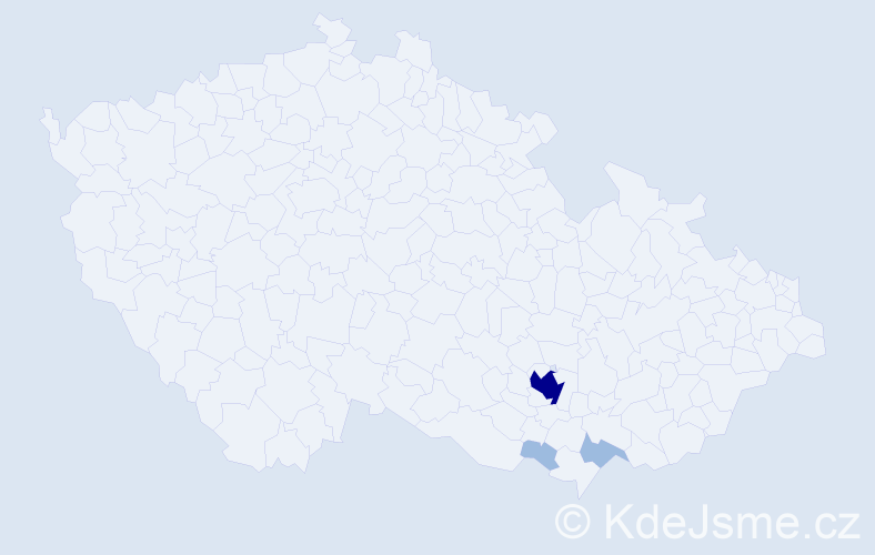 Příjmení: 'Čapovová', počet výskytů 6 v celé ČR