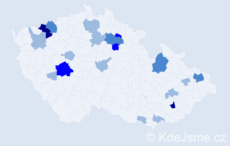 Příjmení: 'Sakáč', počet výskytů 39 v celé ČR