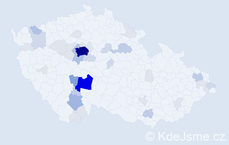 Příjmení: 'Haškovec', počet výskytů 114 v celé ČR