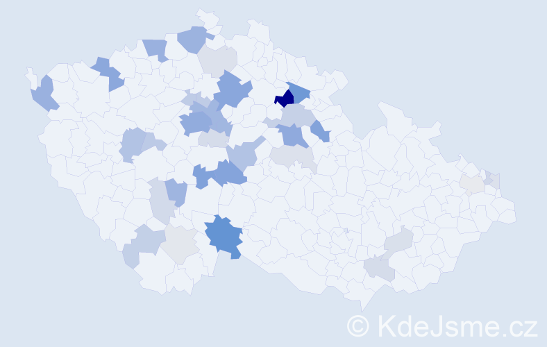 Příjmení: 'Písecká', počet výskytů 115 v celé ČR