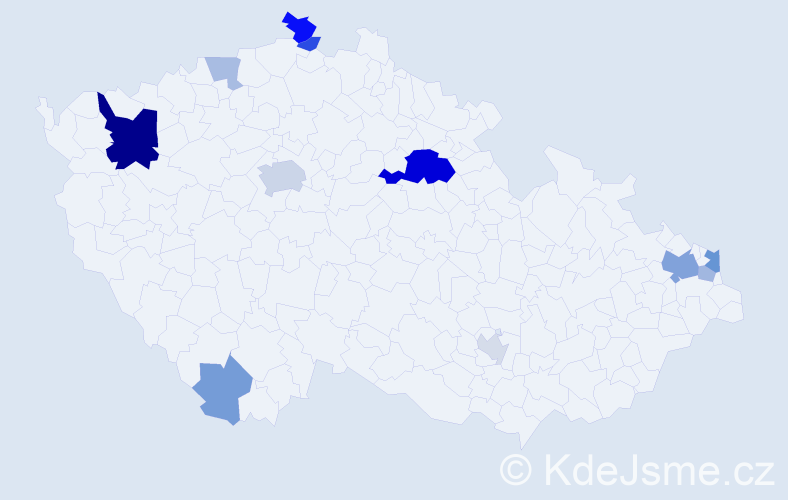 Příjmení: 'Pencáková', počet výskytů 30 v celé ČR