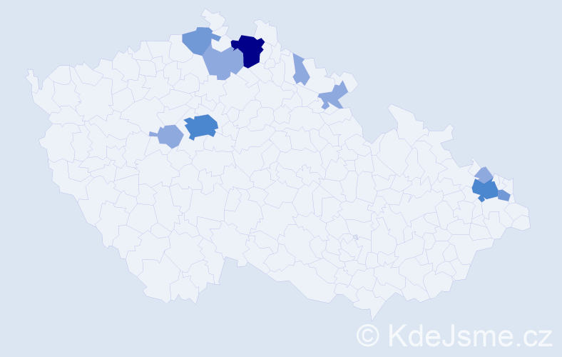 Příjmení: 'Dorníková', počet výskytů 21 v celé ČR