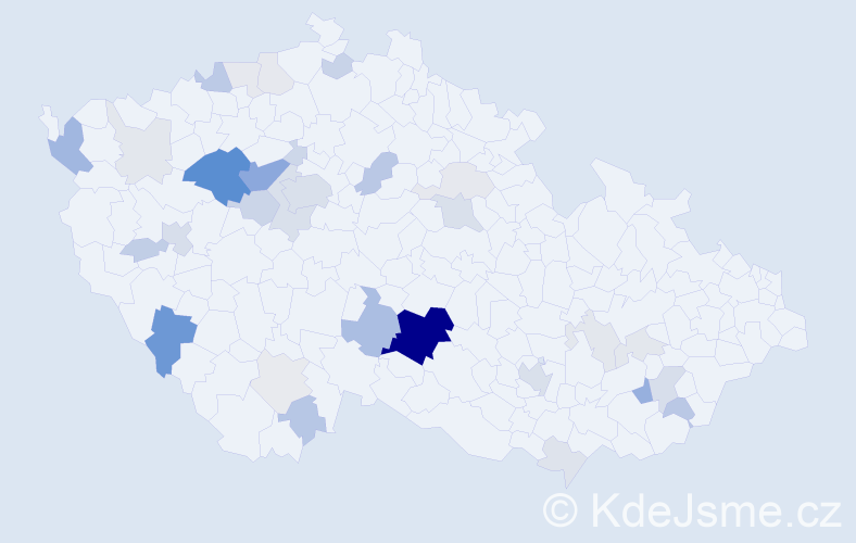 Příjmení: 'Hink', počet výskytů 119 v celé ČR