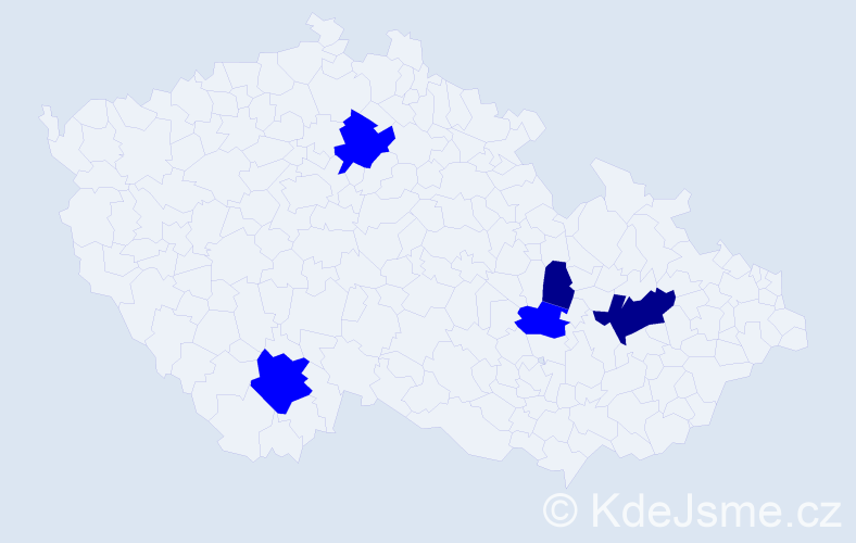 Příjmení: 'Guštár', počet výskytů 7 v celé ČR