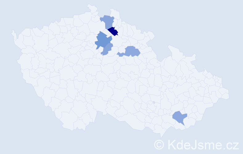 Příjmení: 'Rymplerová', počet výskytů 18 v celé ČR