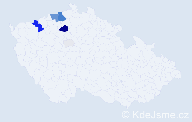 Příjmení: 'Klof', počet výskytů 10 v celé ČR