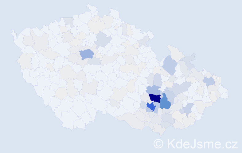 Příjmení: 'Zouhar', počet výskytů 1041 v celé ČR