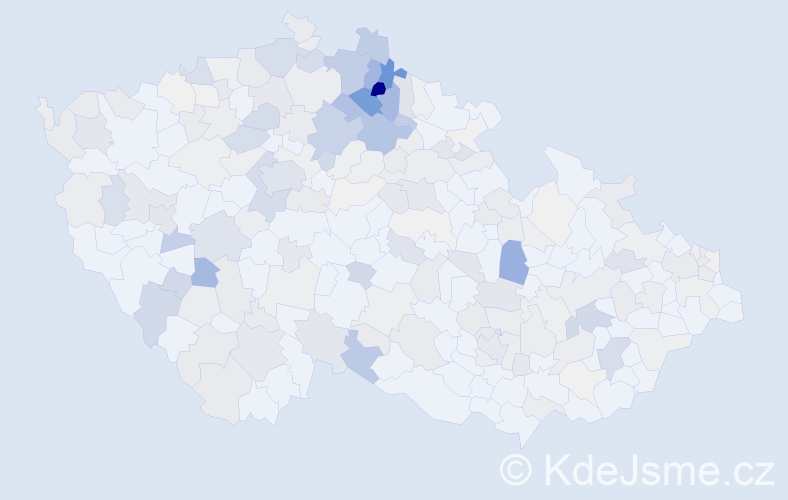 Příjmení: 'Kopal', počet výskytů 783 v celé ČR