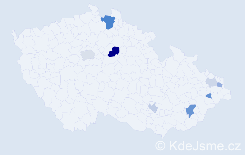 Příjmení: 'Chrastecká', počet výskytů 27 v celé ČR