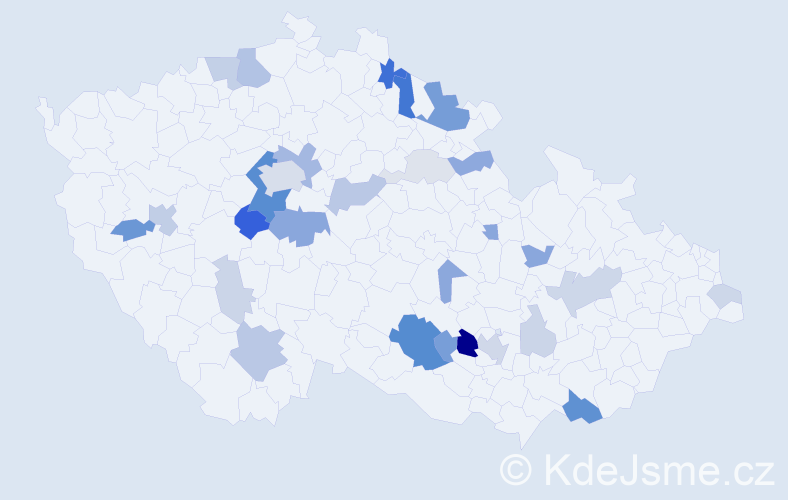 Příjmení: 'Korotvičková', počet výskytů 87 v celé ČR