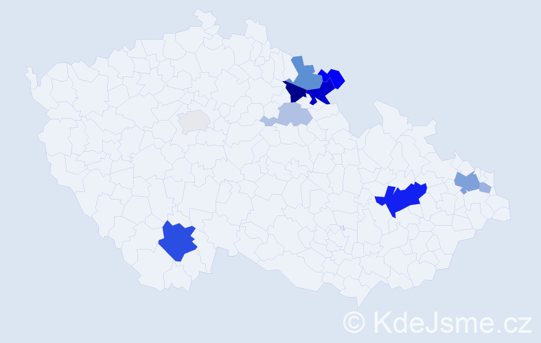 Příjmení: 'Kotyz', počet výskytů 27 v celé ČR