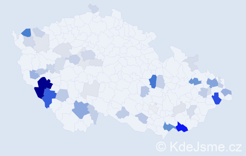 Příjmení: 'Pytlová', počet výskytů 155 v celé ČR