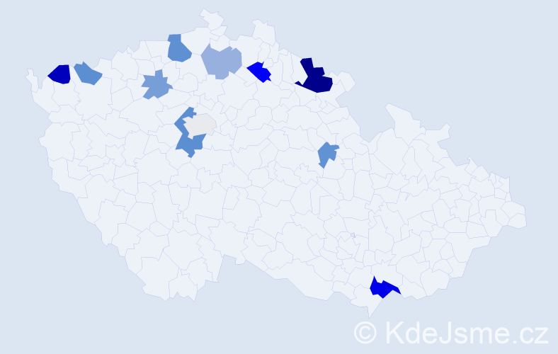 Příjmení: 'Prokopenková', počet výskytů 23 v celé ČR